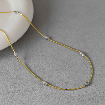 Engraved Tube Snake Chain Necklace - Crystalory