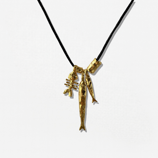 Gold Fish Pendant Necklace - Crystalory