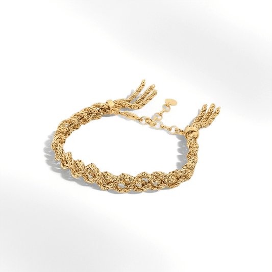 Gold Rope Chain Bracelet - Crystalory