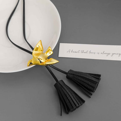 Swallow Long Tassel Necklace - Crystalory